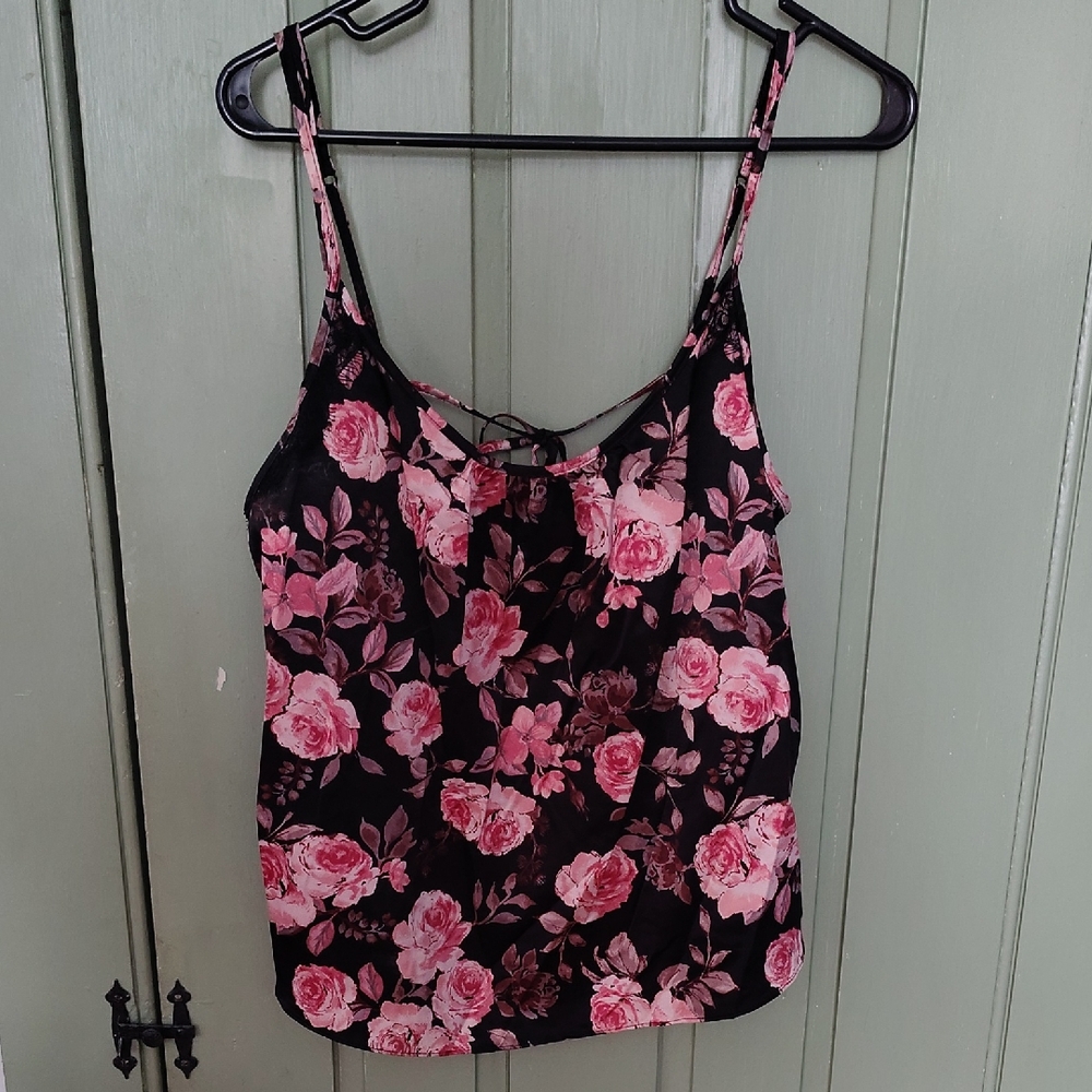 Floral Black and Pink Women's Top
